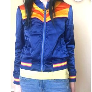 Classic rock couture small sunset bomber jacket